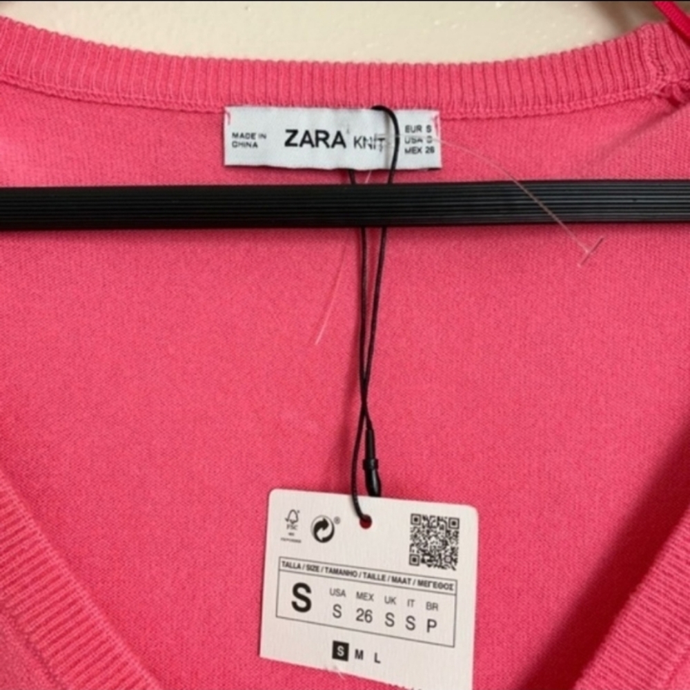 NWT Zara Pink Ruffle Sweater - Picture 7 of 7